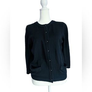 Kate Spade New York FRONT POCKET BUTTON DOWN CARDIGAN wool and cashmere XL